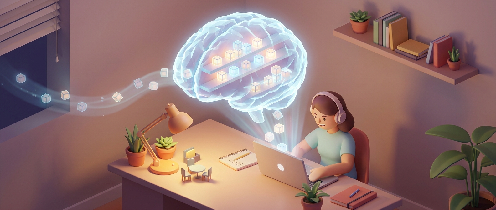 一个等距 3D 的 AI 记忆系统场景