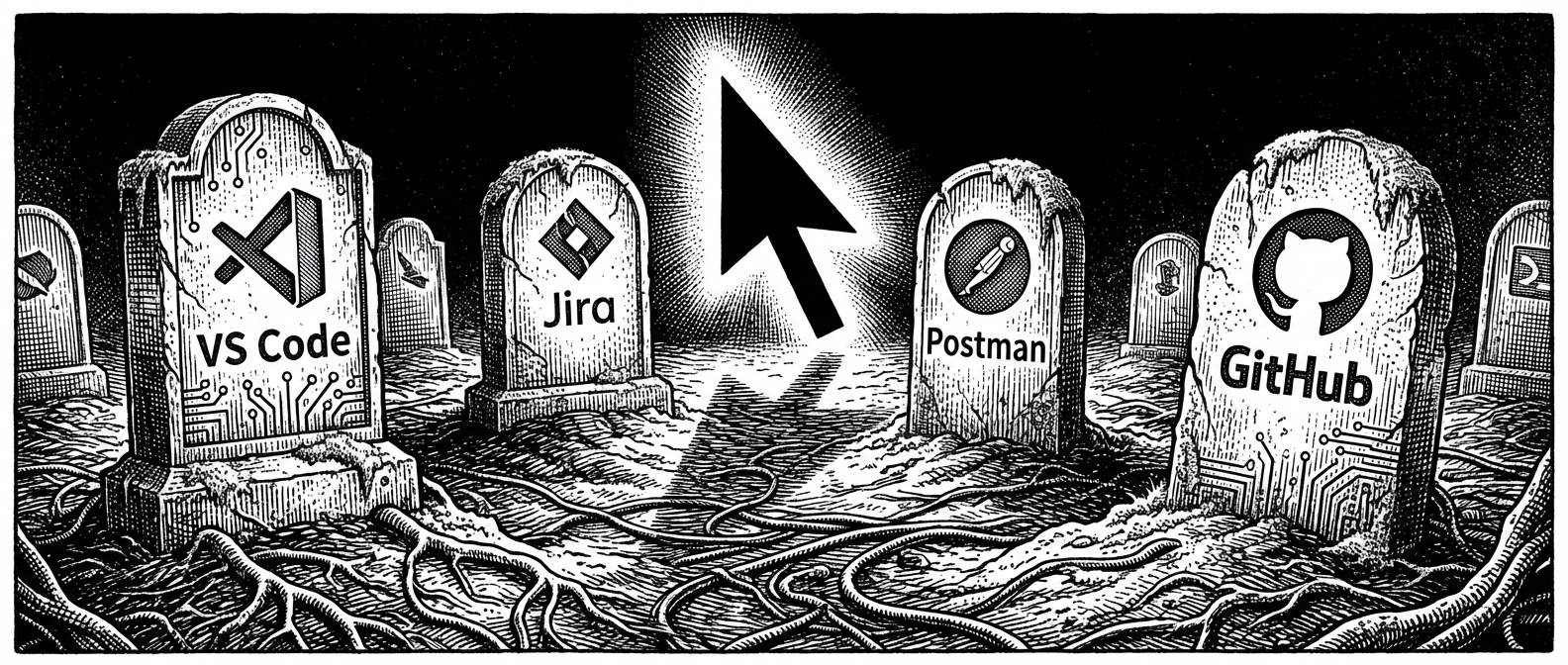 软件墓地：VS Code、Jira、Postman、GitHub 的墓碑