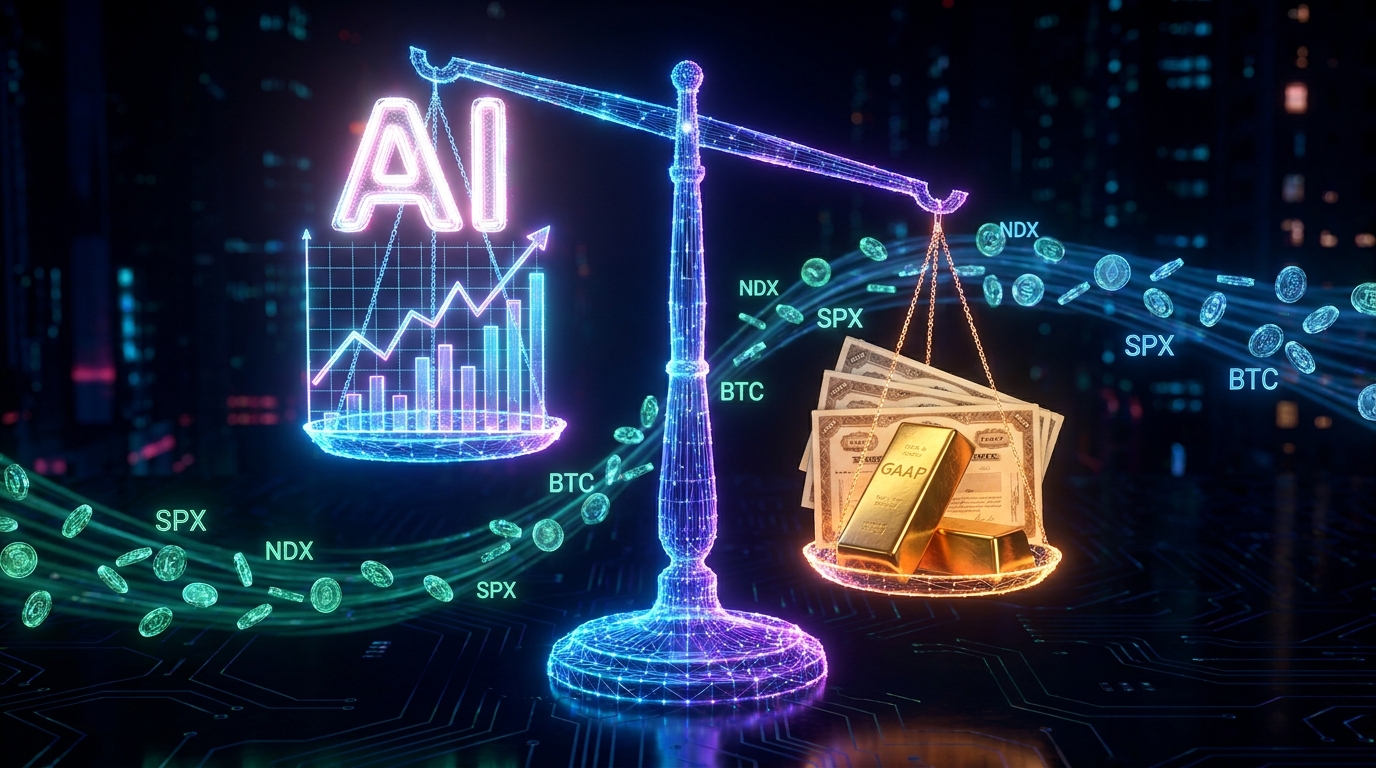被动资金的天平：一边是 AI 估值叙事，一边是 GAAP 盈利与流通股